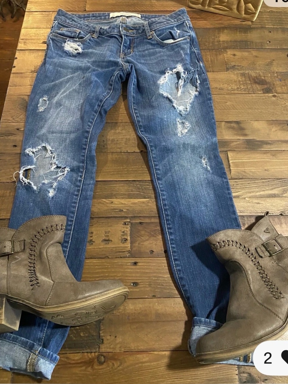 Abercrombie super skinny distressed jeans